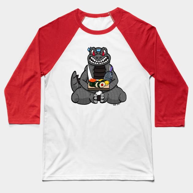 ZILLA SUSHI Baseball T-Shirt by Okay o_Random_Shop